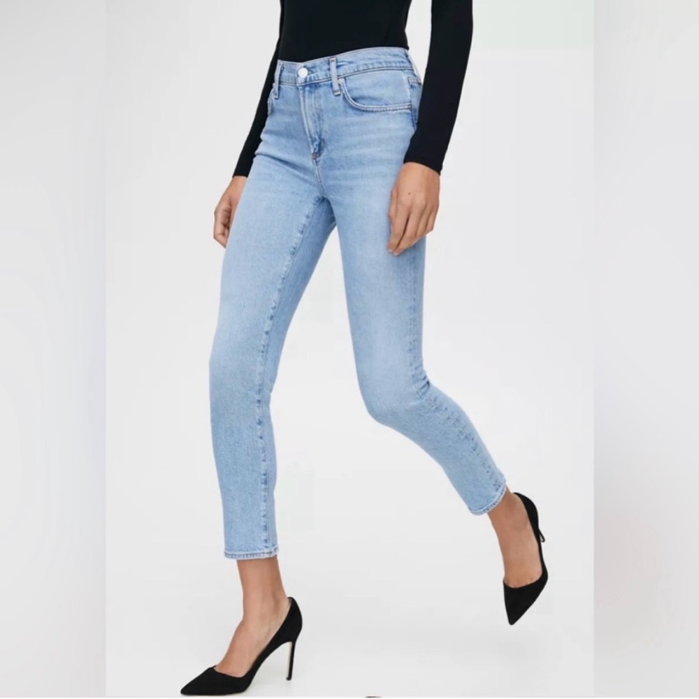 Agolde Toni Slim Straight Crop Jeans in Light Wash